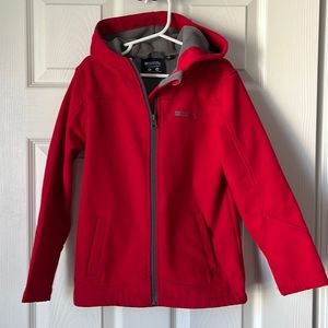 Mountain warehouse red soft shell boys size 7-8 years.
